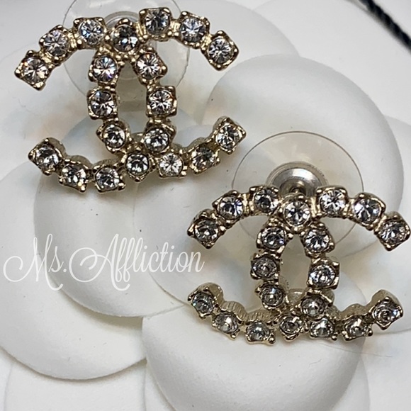 CHANEL Jewelry - CHANEL NEW! Crystal CC Earrings *Rare* Gold 2020